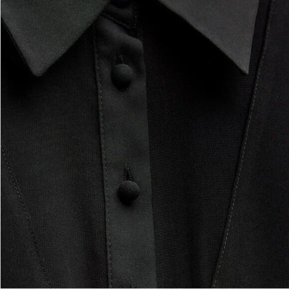 ZARA MIXED SEMI-SHEER MINI DRESS Size M NWT - Picture 7 of 10